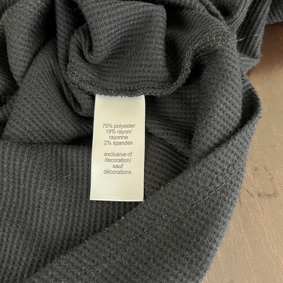 Maurice's Plus Size Crochet Fair Isle Mock Neck Long Sleeve Tee Black Women's 2X - Picture 6 of 7